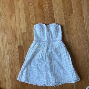 Lilly Pulitzer strapless white lace dress